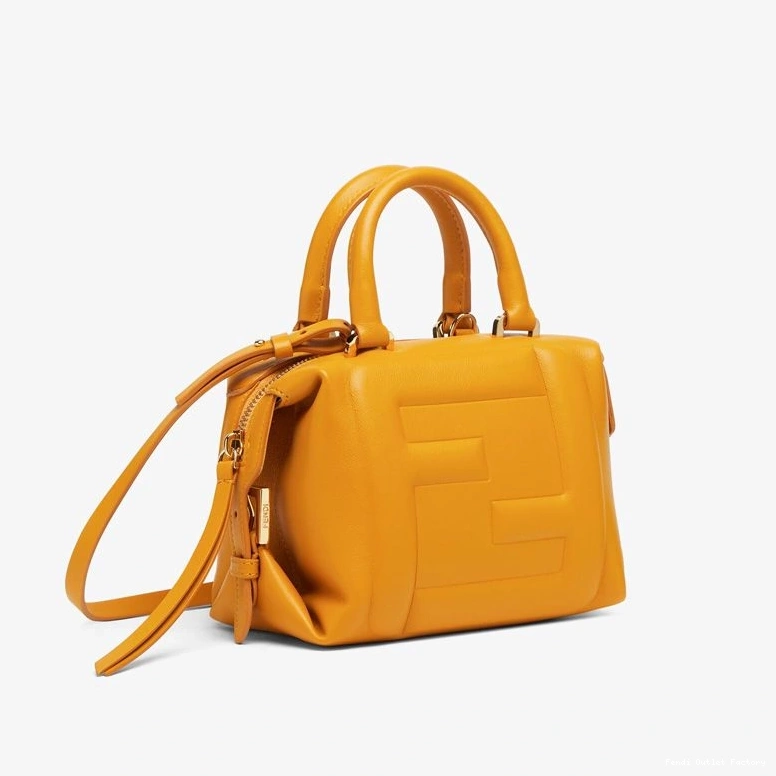 Cheap HOT Leather FF Bag Nappa In Cube Fendi Yellow Mini 0731